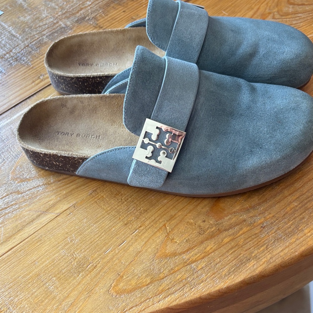 Tory Burch Suede Slip-On Mellow Mules - Picture 2 of 5